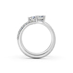 Load image into Gallery viewer, Alina Emerald Solitaire Diamond spiral Womens Ring
