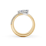 Load image into Gallery viewer, Alina Emerald Solitaire Diamond spiral Womens Ring
