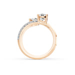 Load image into Gallery viewer, Amara Oval Solitaire Diamond spiral Womens Ring
