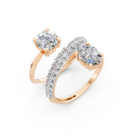 Load image into Gallery viewer, Amara Oval Solitaire Diamond spiral Womens Ring
