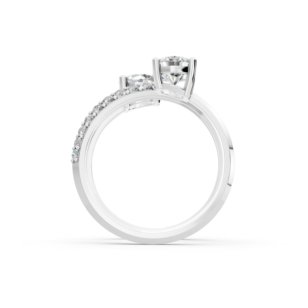 Amara Oval Solitaire Diamond spiral Womens Ring