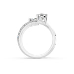 Load image into Gallery viewer, Amara Oval Solitaire Diamond spiral Womens Ring

