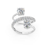 Load image into Gallery viewer, Amara Oval Solitaire Diamond spiral Womens Ring
