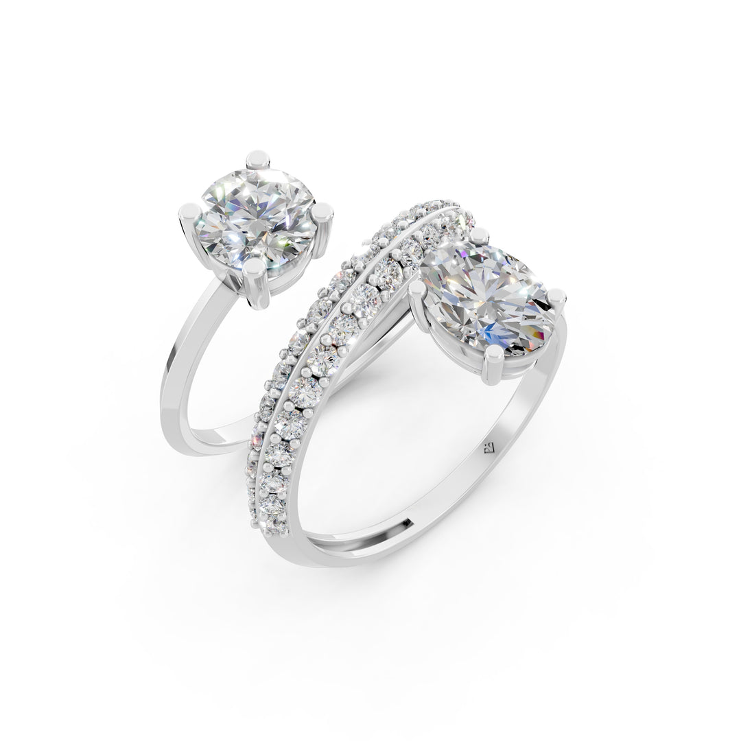 Amara Oval Solitaire Diamond spiral Womens Ring