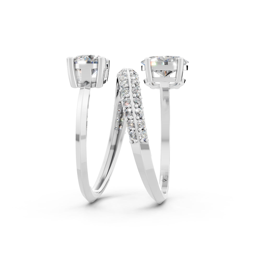 Amara Oval Solitaire Diamond spiral Womens Ring