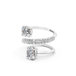 Load image into Gallery viewer, Amara Oval Solitaire Diamond spiral Womens Ring
