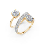 Load image into Gallery viewer, Amara Oval Solitaire Diamond spiral Womens Ring
