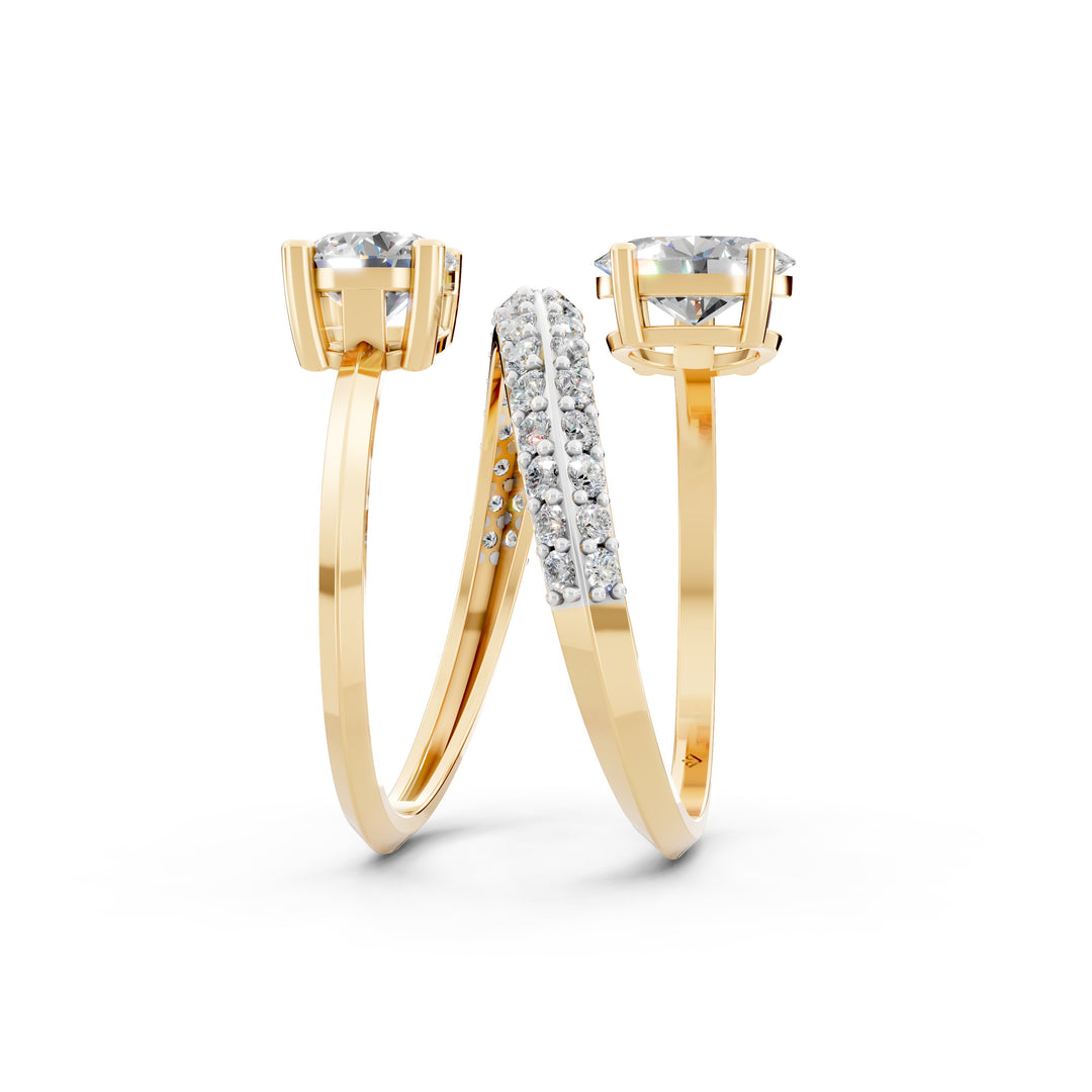 Amara Oval Solitaire Diamond spiral Womens Ring