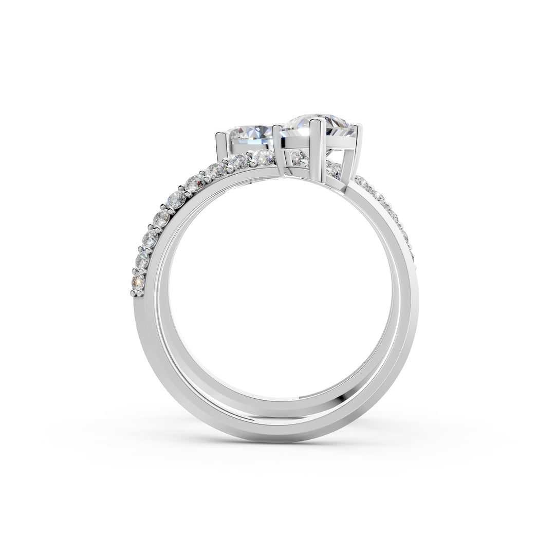Amaya Pear Solitaire Diamond spiral Womens Ring