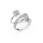 Load image into Gallery viewer, Amaya Pear Solitaire Diamond spiral Womens Ring
