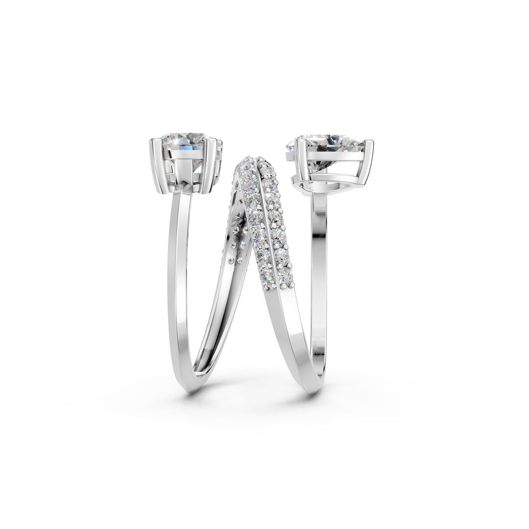 Amaya Pear Solitaire Diamond spiral Womens Ring