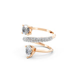 Load image into Gallery viewer, Amaya Pear Solitaire Diamond spiral Womens Ring
