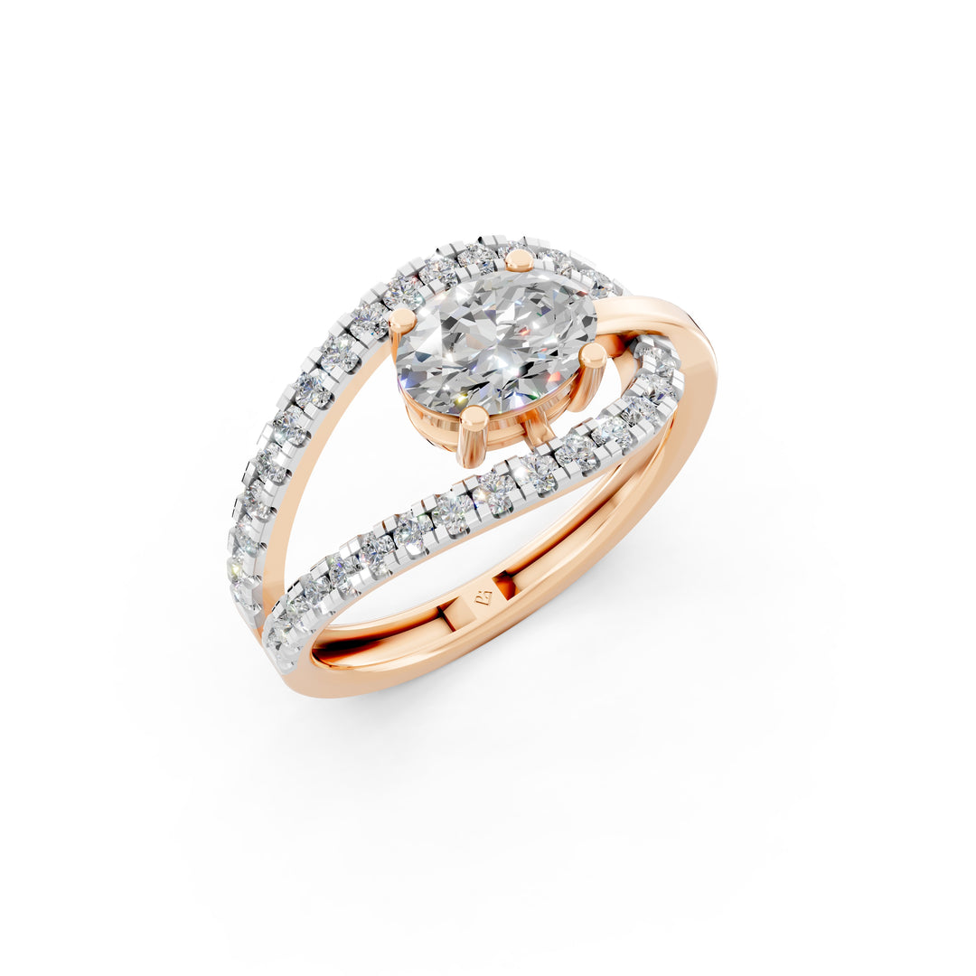 Amira Oval Solitaire Diamond Womens Ring