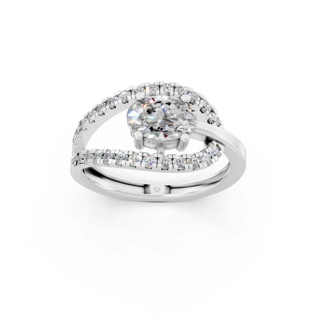 Amira Oval Solitaire Diamond Womens Ring