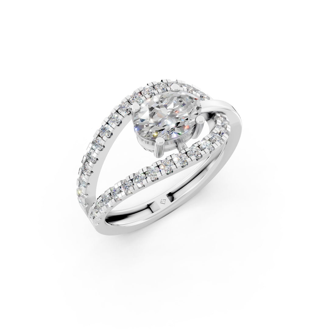 Amira Oval Solitaire Diamond Womens Ring