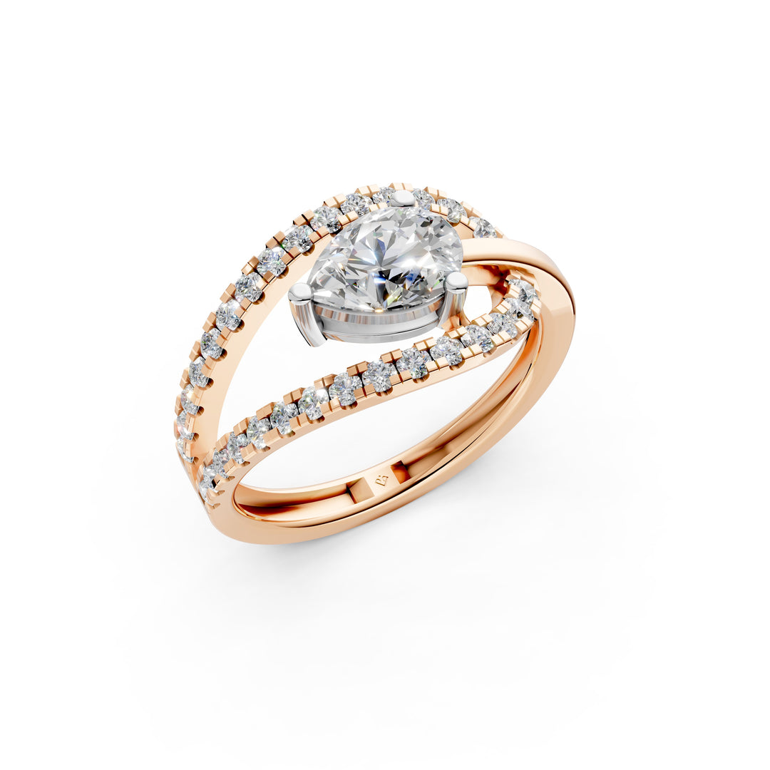 Anaya Pear Solitaire Diamond Womens Ring