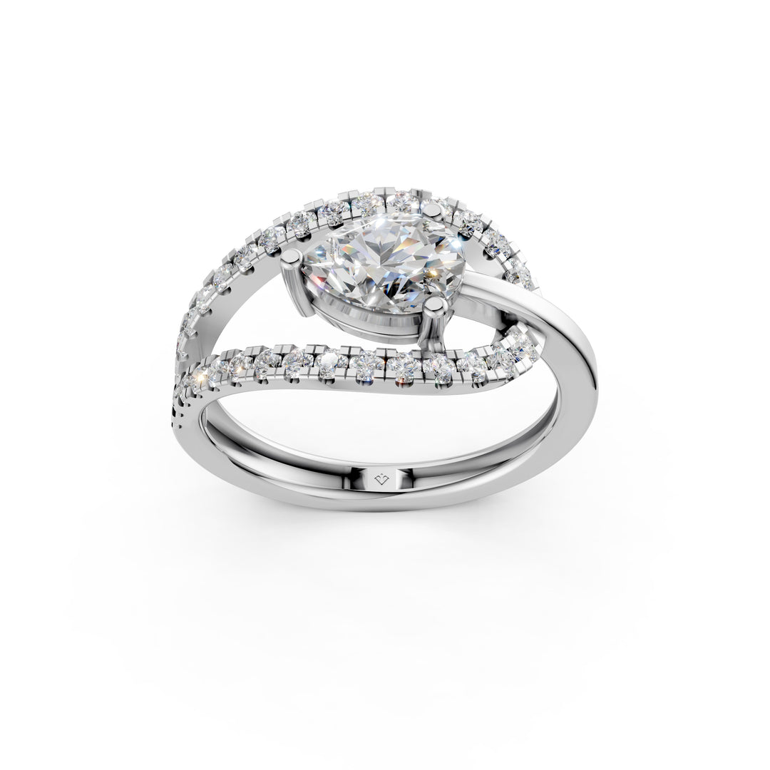 Anaya Pear Solitaire Diamond Womens Ring