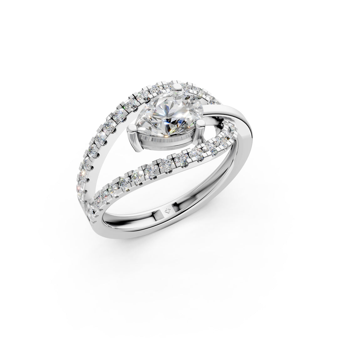 Anaya Pear Solitaire Diamond Womens Ring