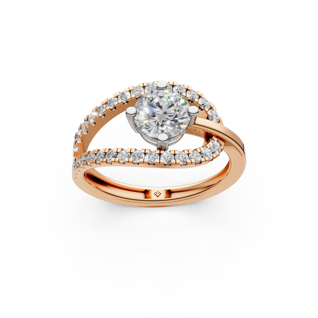 Anora Round Solitaire Diamond Womens Ring