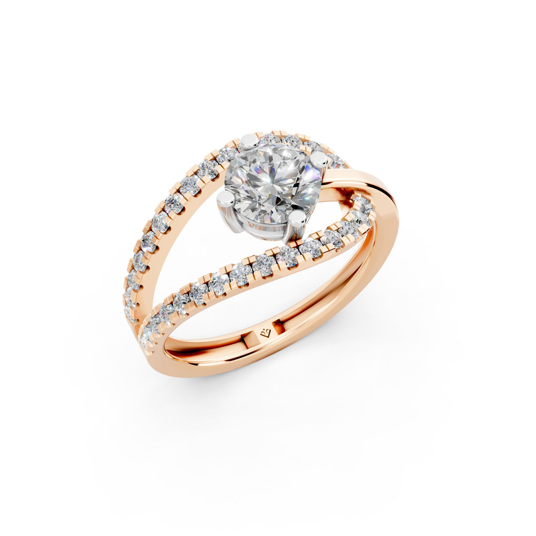 Anora Round Solitaire Diamond Womens Ring