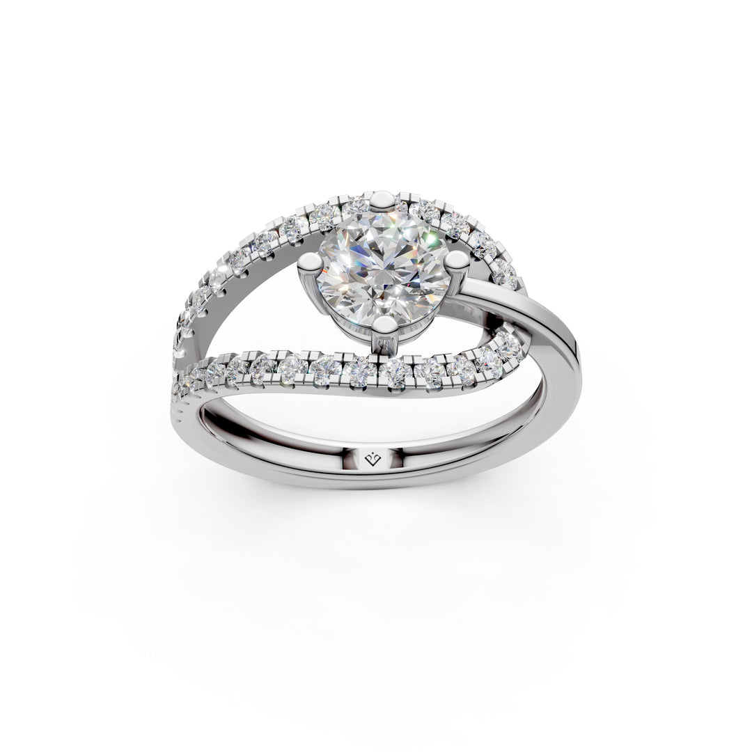 Anora Round Solitaire Diamond Womens Ring