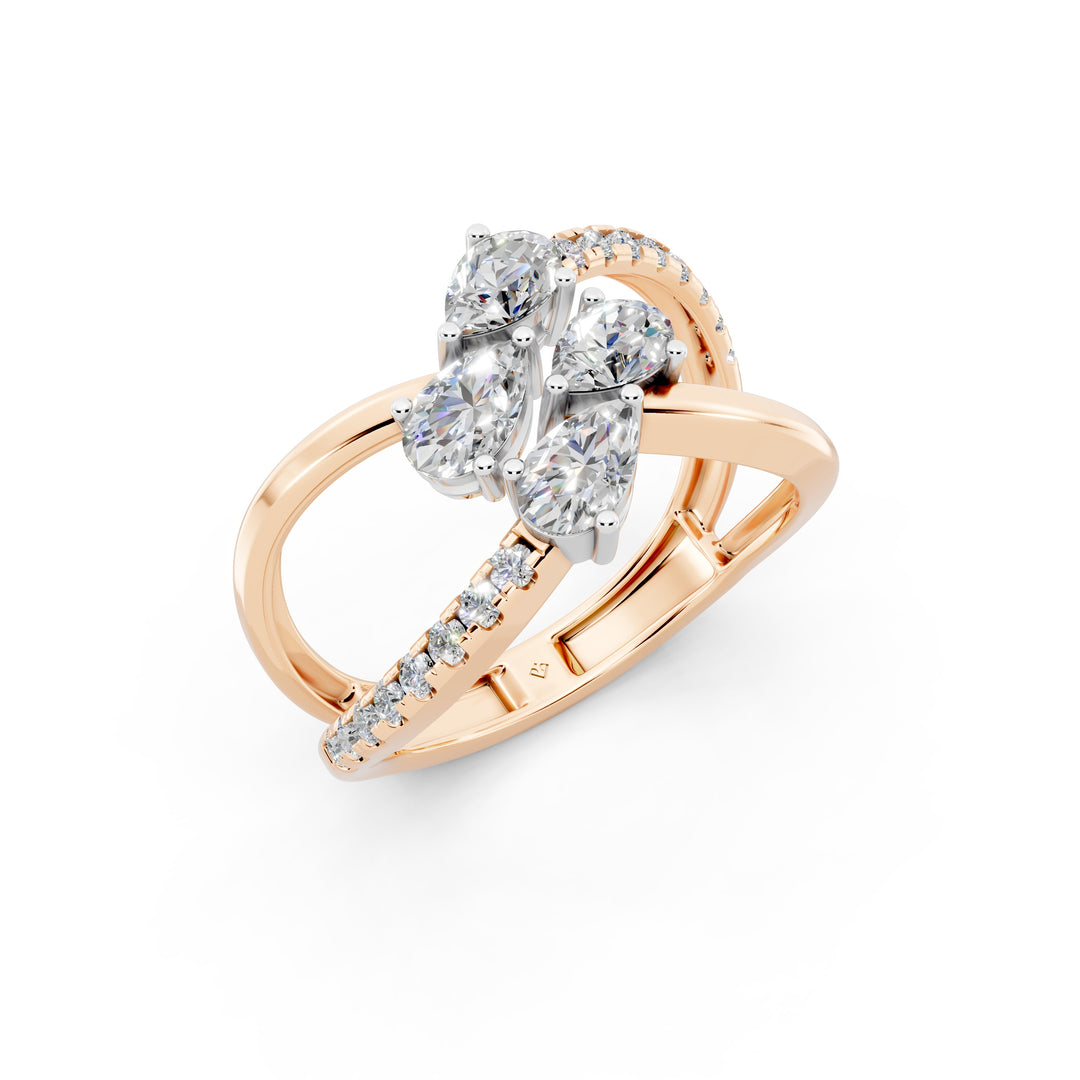 Aqira Pear Solitaire Diamond Womens Ring
