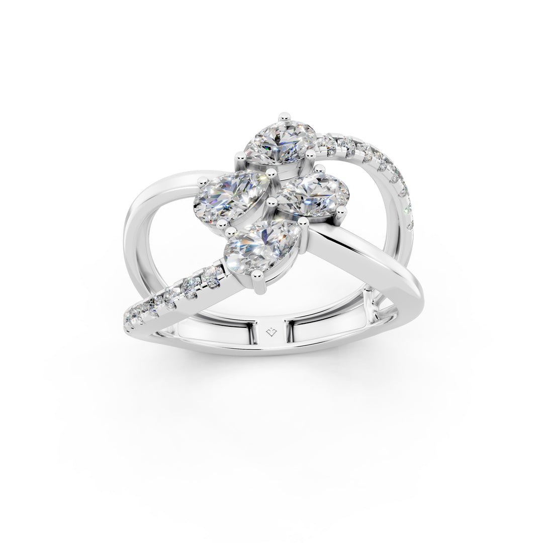 Aqira Pear Solitaire Diamond Womens Ring