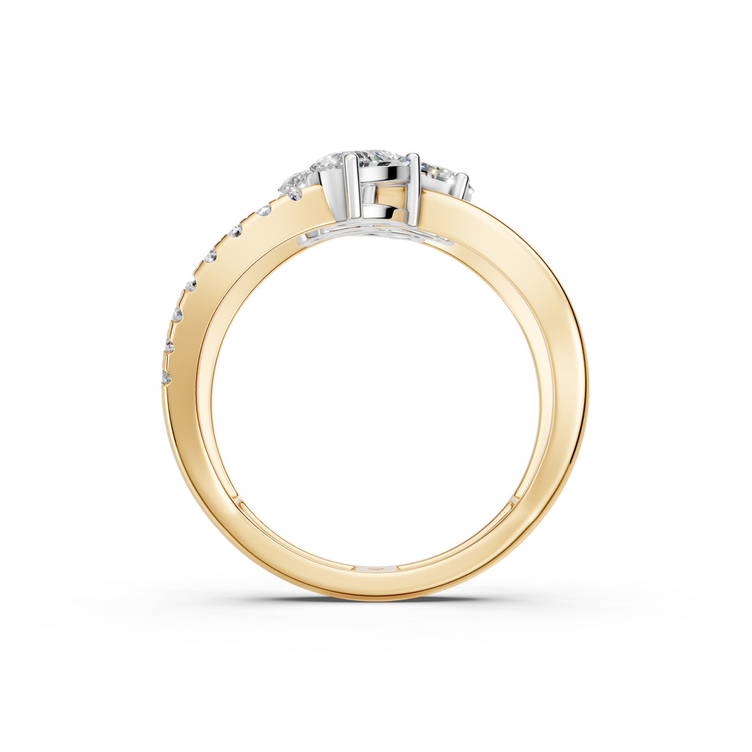 Aqira Pear Solitaire Diamond Womens Ring