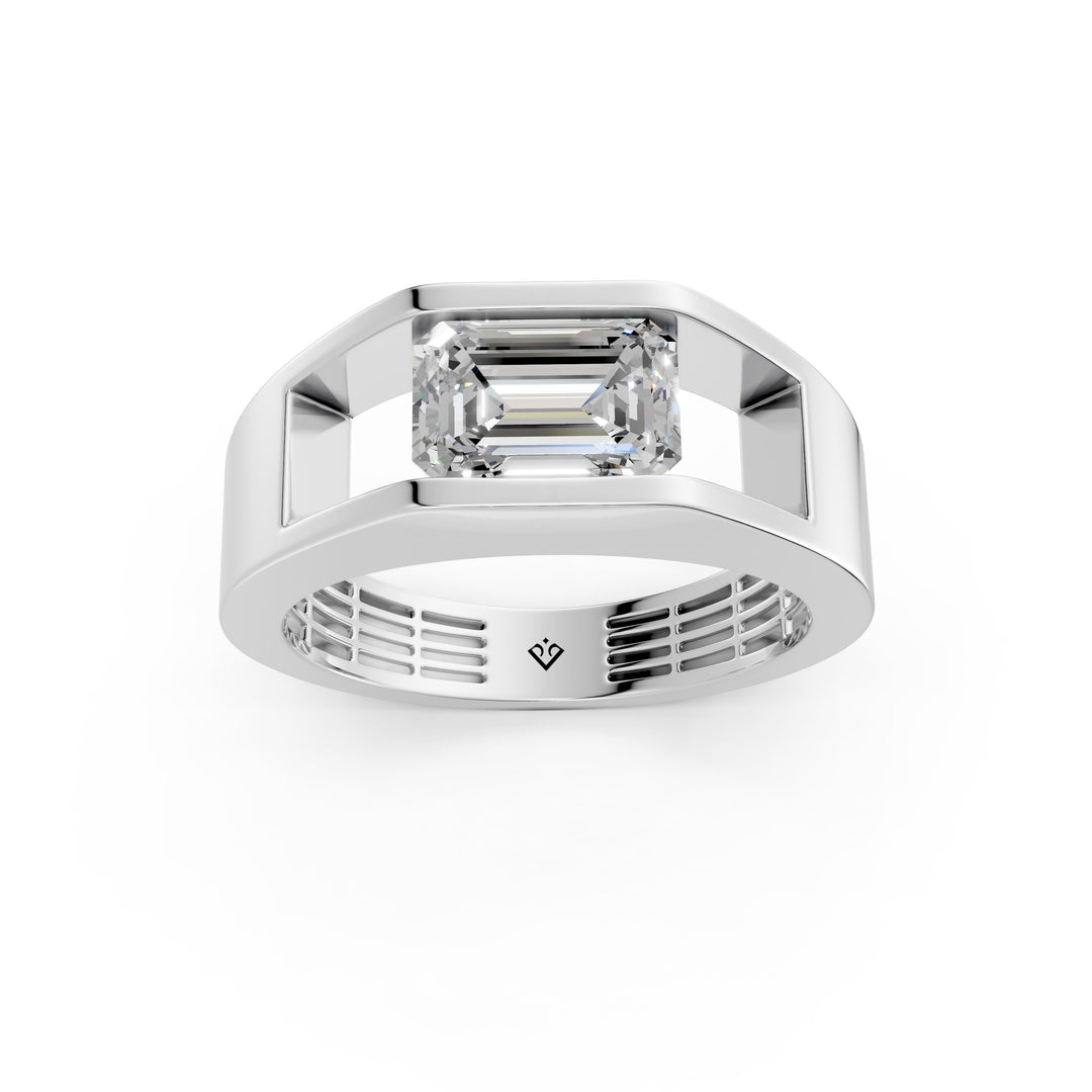 Araya Emerald Solitaire Diamond Men Ring