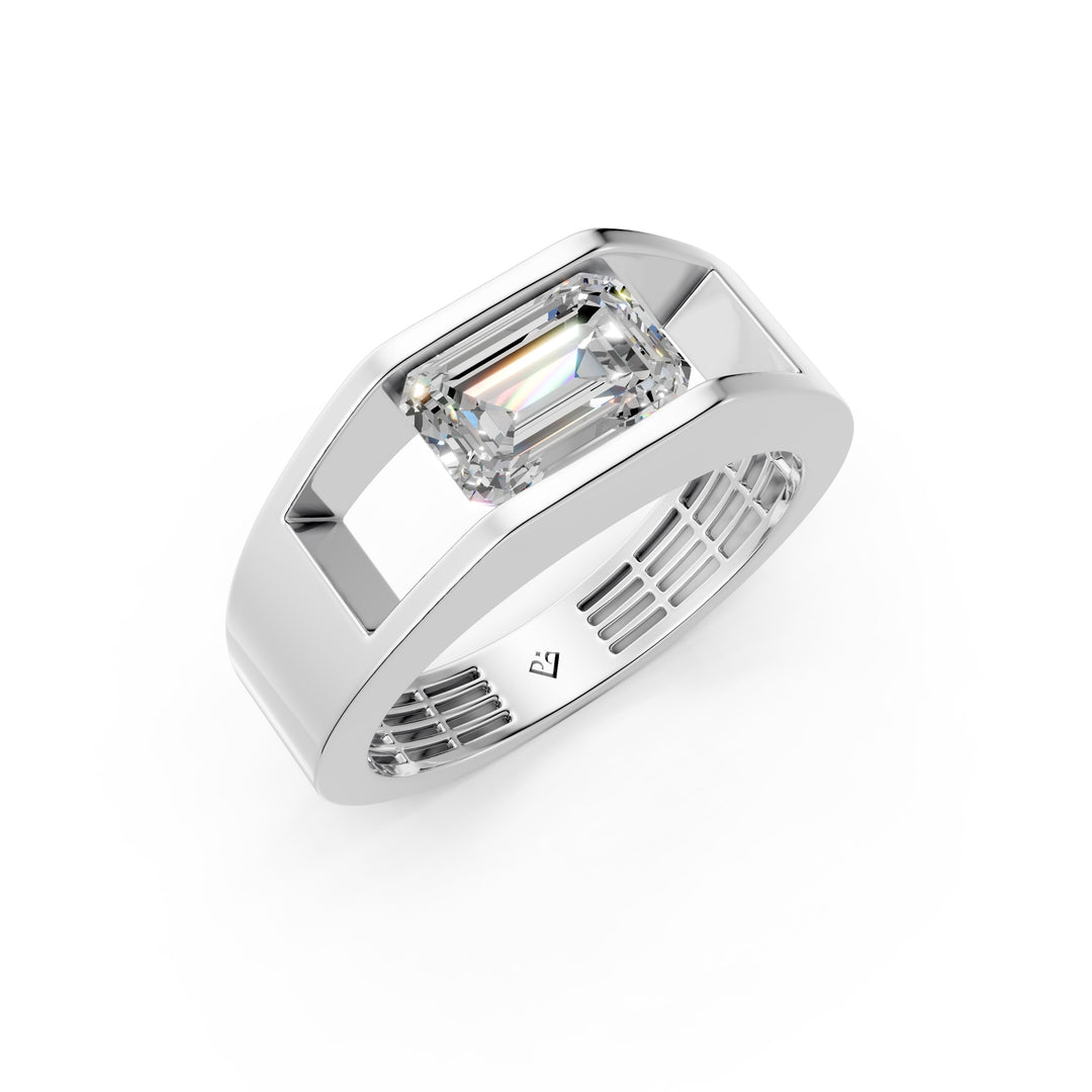 Araya Emerald Solitaire Diamond Men Ring