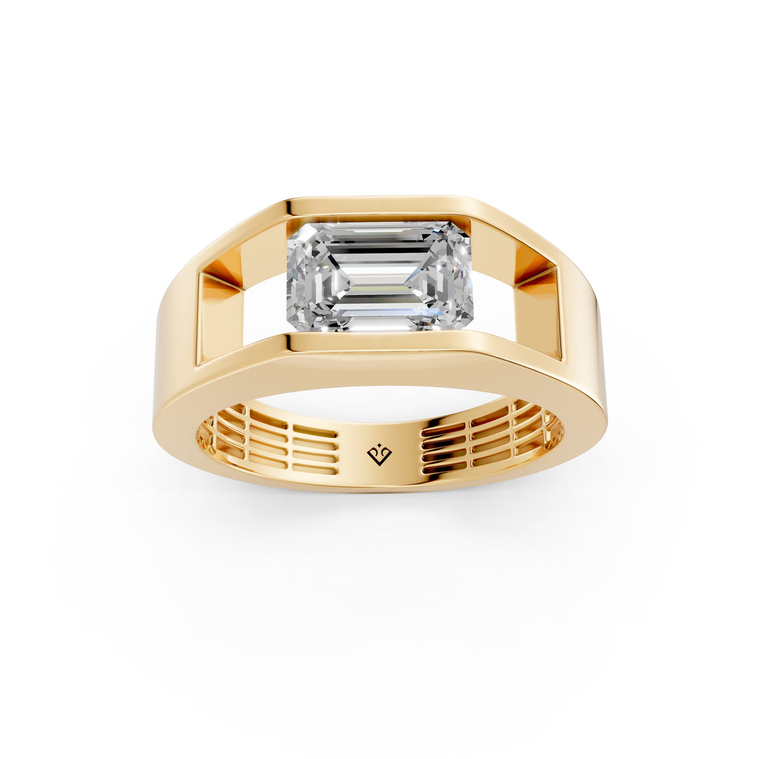 Araya Emerald Solitaire Diamond Men Ring