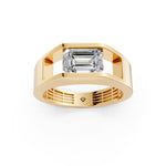 Load image into Gallery viewer, Araya Emerald Solitaire Diamond Men Ring
