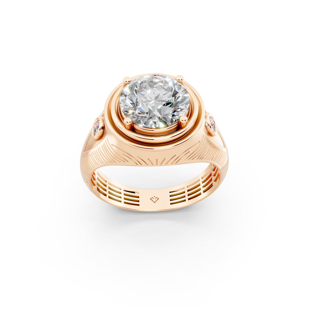 Ariaa Round Solitaire Diamond Men Ring