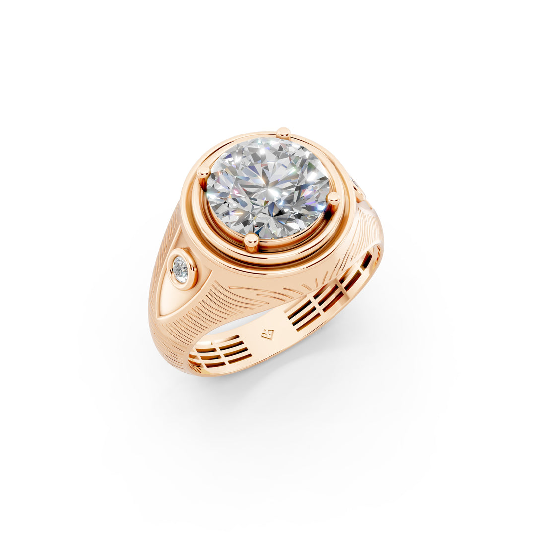 Ariaa Round Solitaire Diamond Men Ring