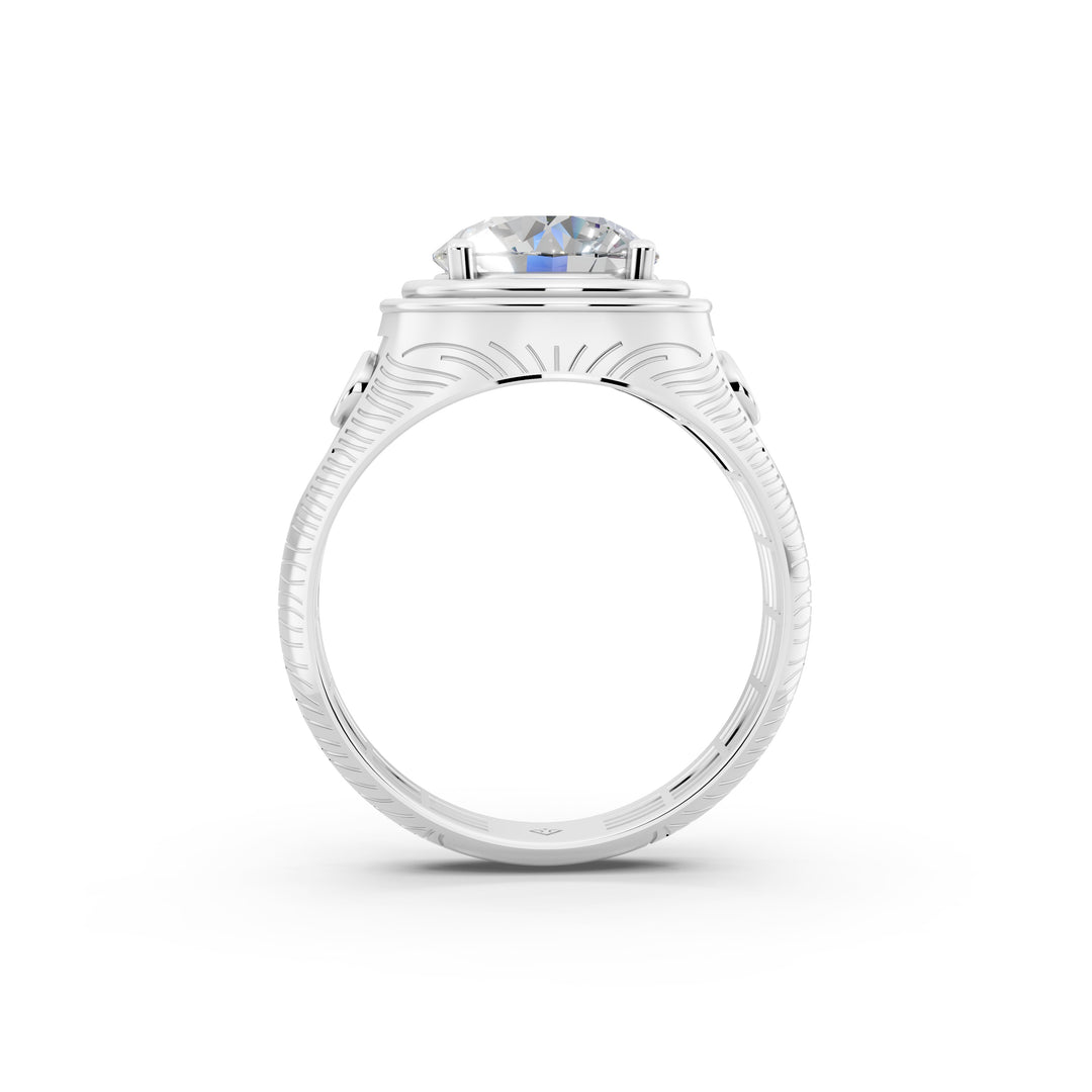 Ariaa Round Solitaire Diamond Men Ring