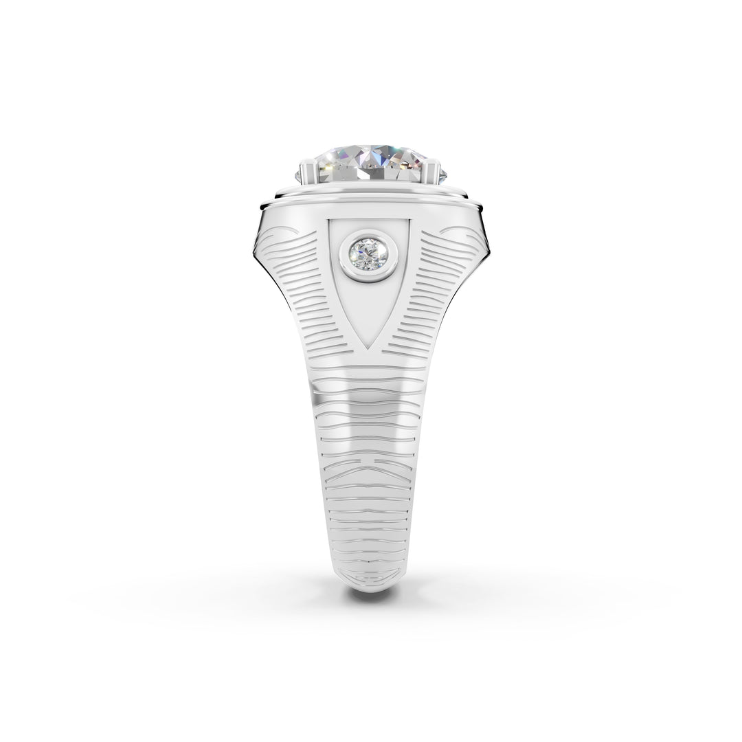 Ariaa Round Solitaire Diamond Men Ring