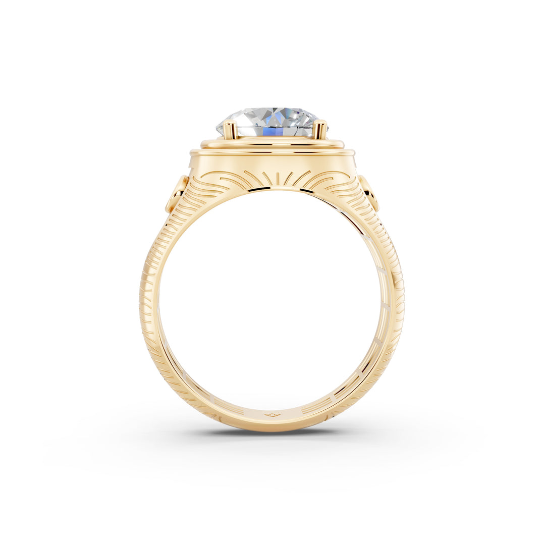 Ariaa Round Solitaire Diamond Men Ring