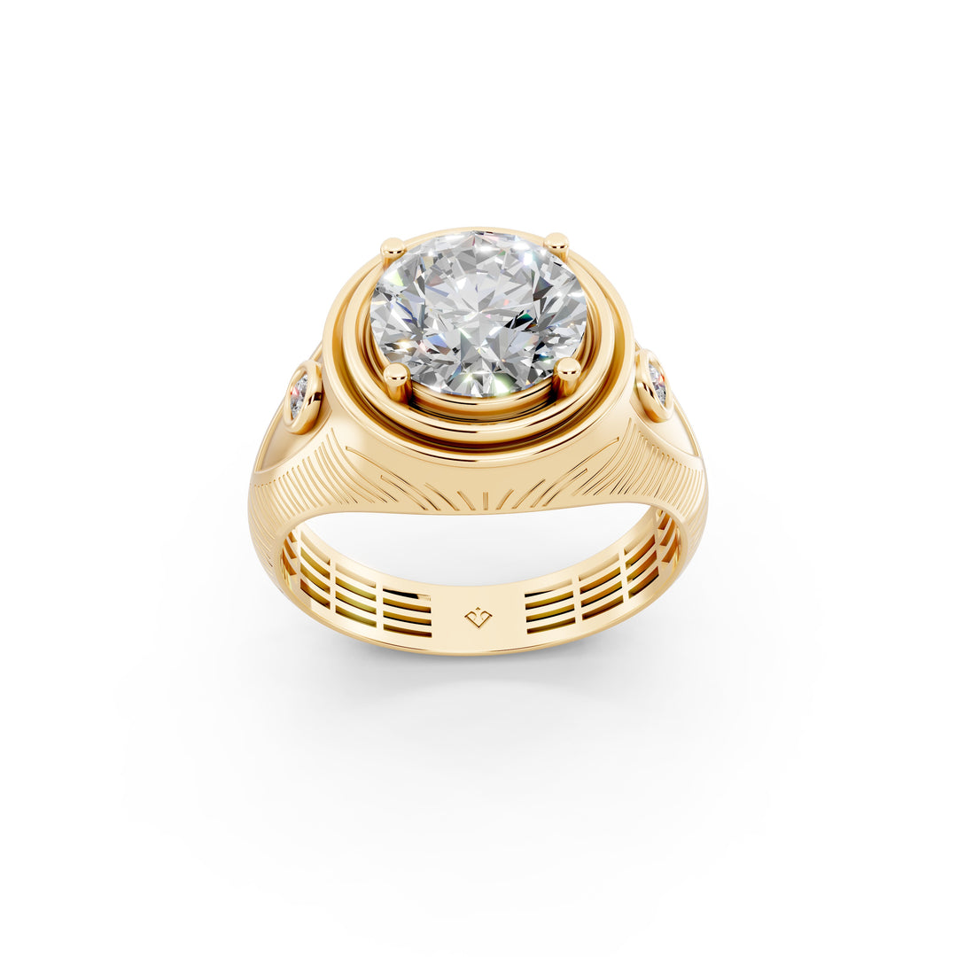 Ariaa Round Solitaire Diamond Men Ring