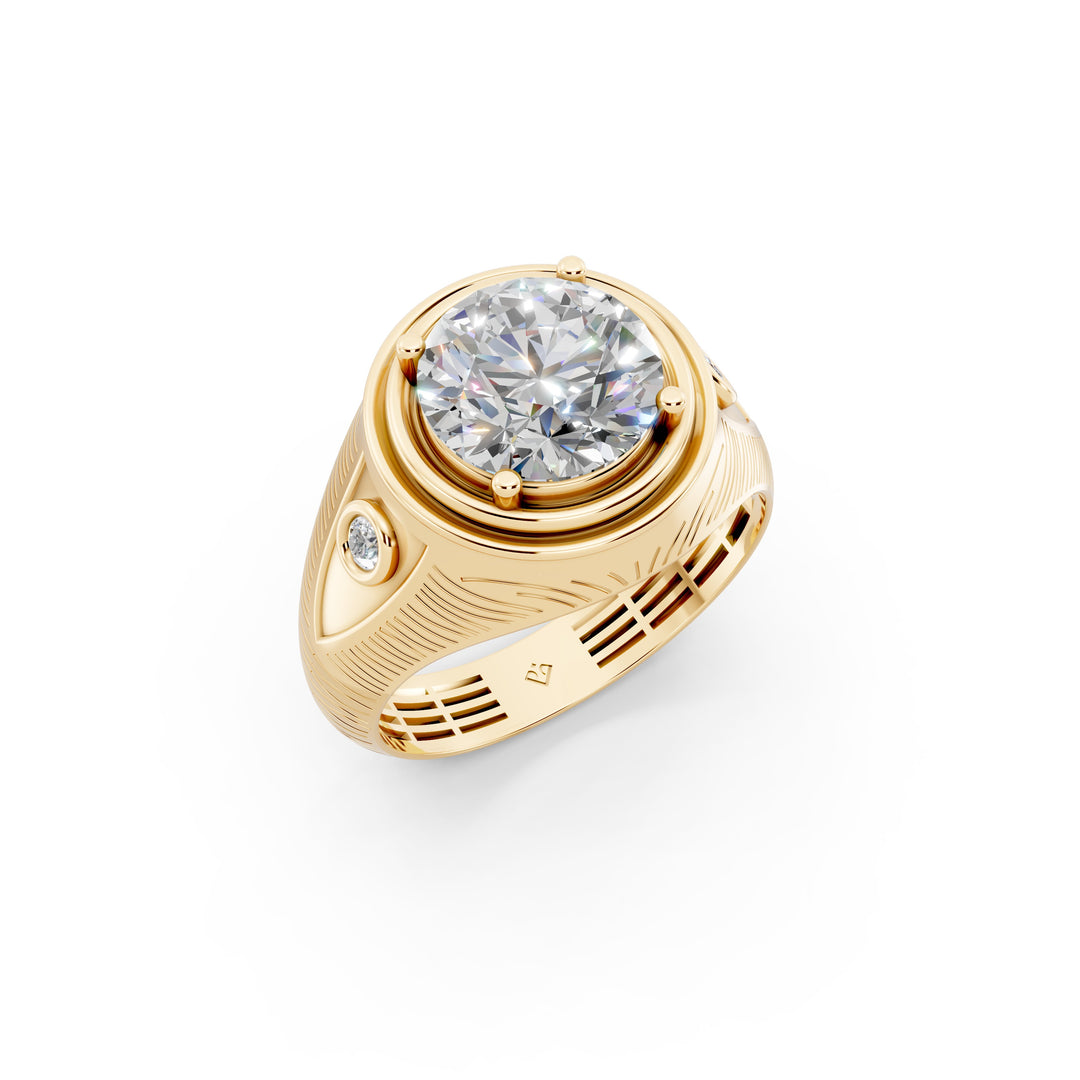 Ariaa Round Solitaire Diamond Men Ring