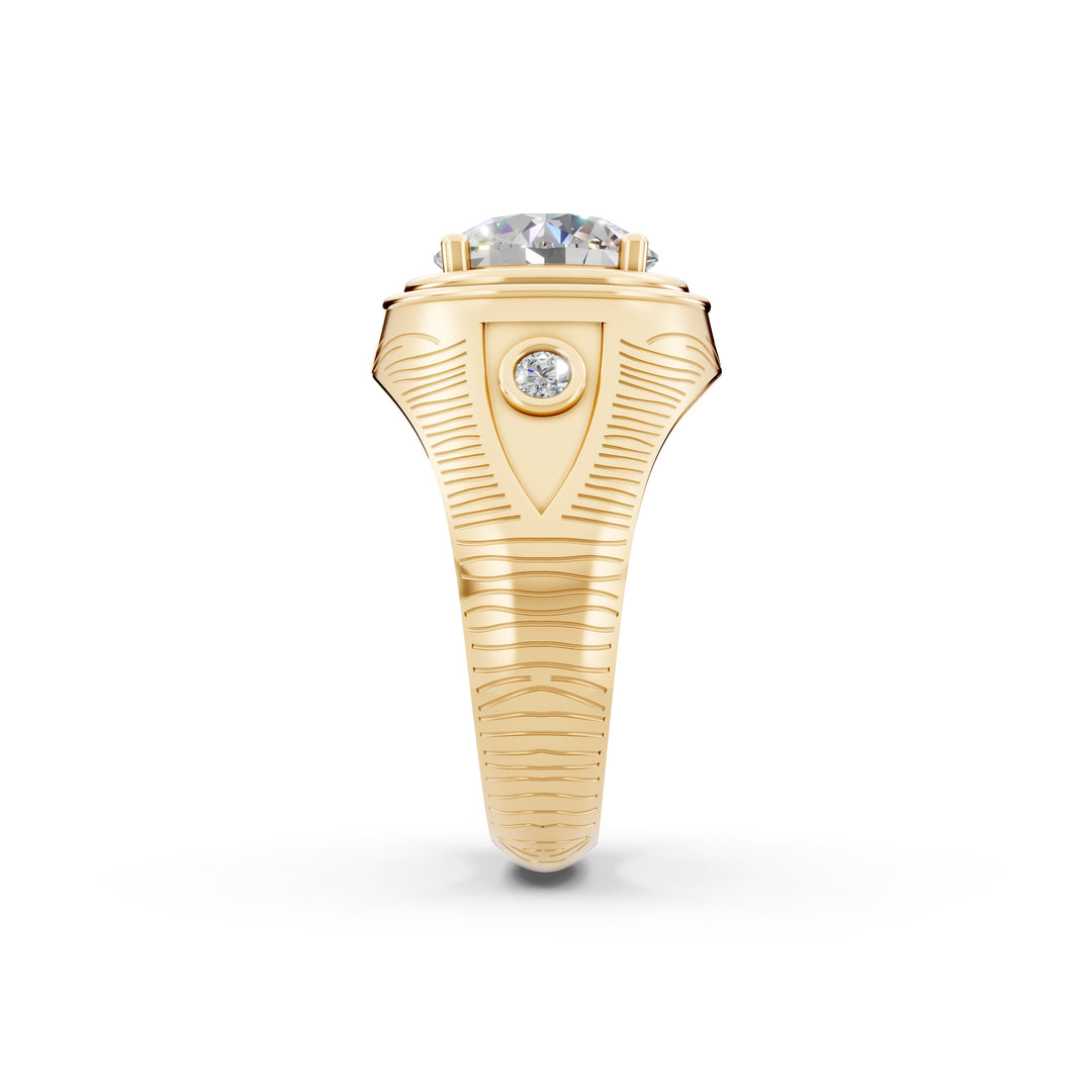 Ariaa Round Solitaire Diamond Men Ring