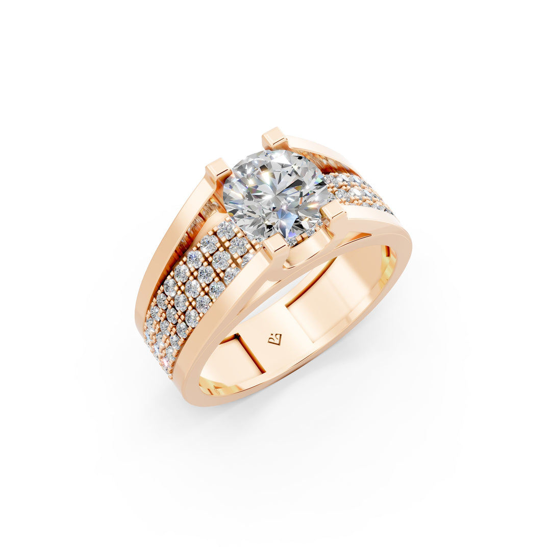 Arika Round Solitaire Diamond Men Ring