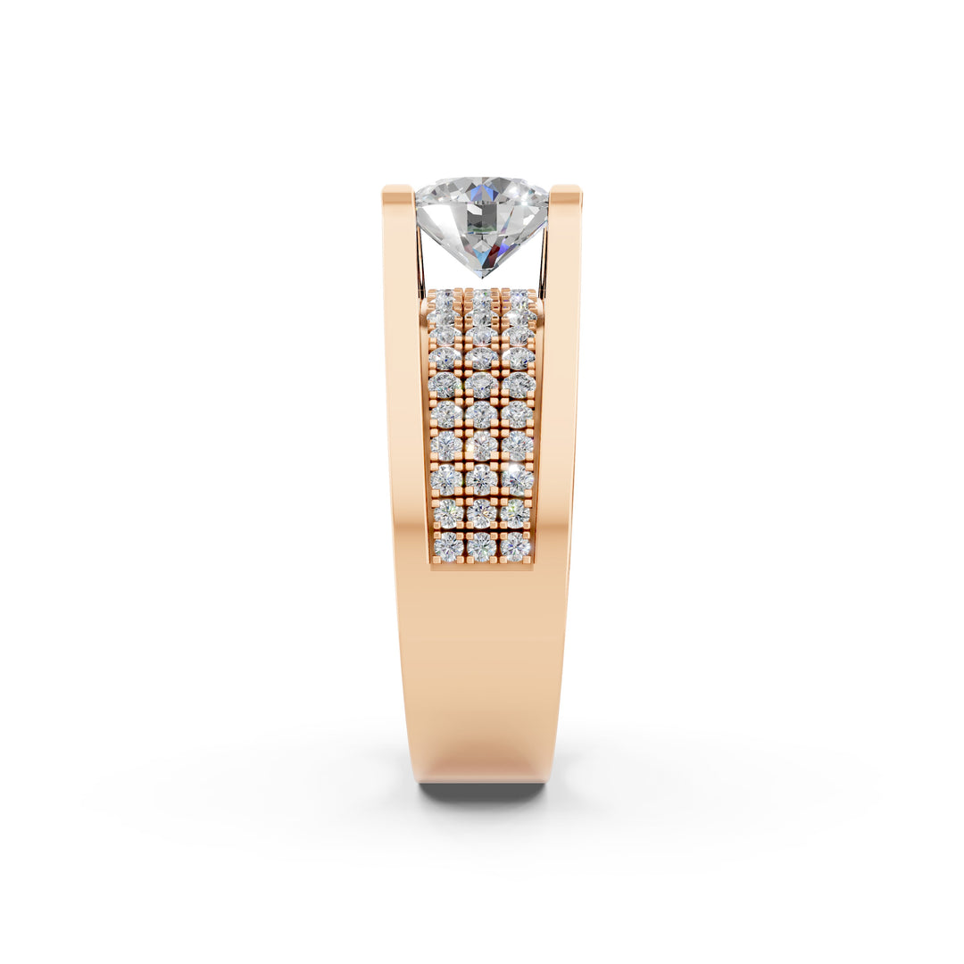 Arika Round Solitaire Diamond Men Ring