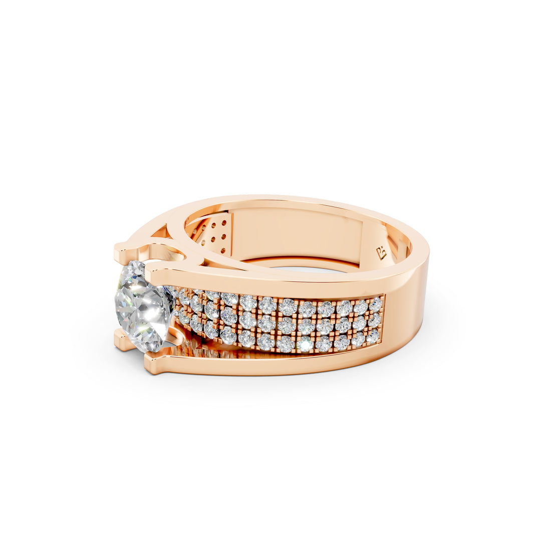 Arika Round Solitaire Diamond Men Ring