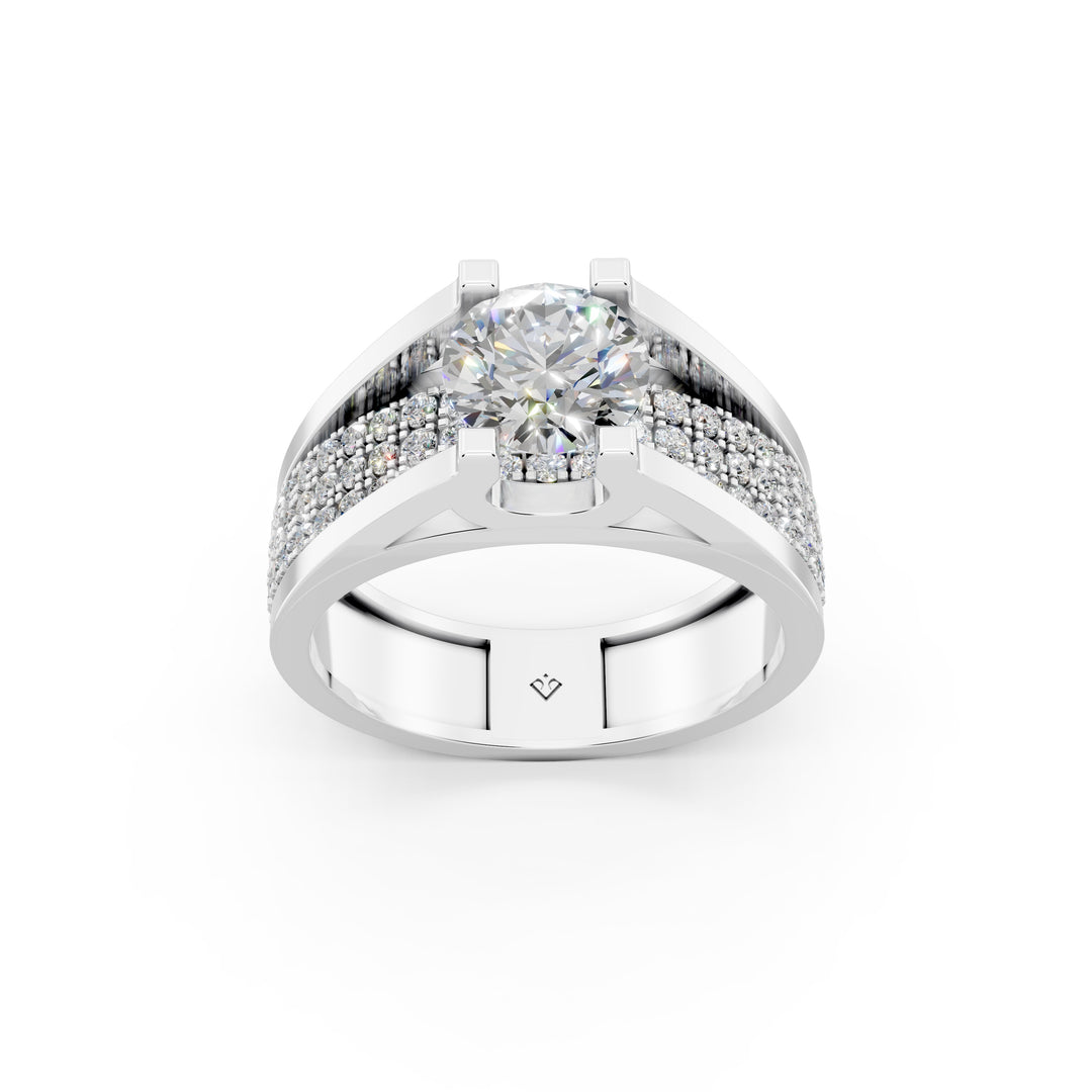 Arika Round Solitaire Diamond Men Ring