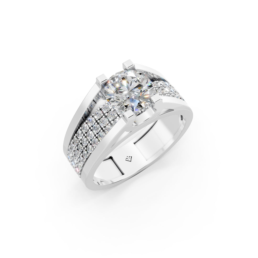 Arika Round Solitaire Diamond Men Ring