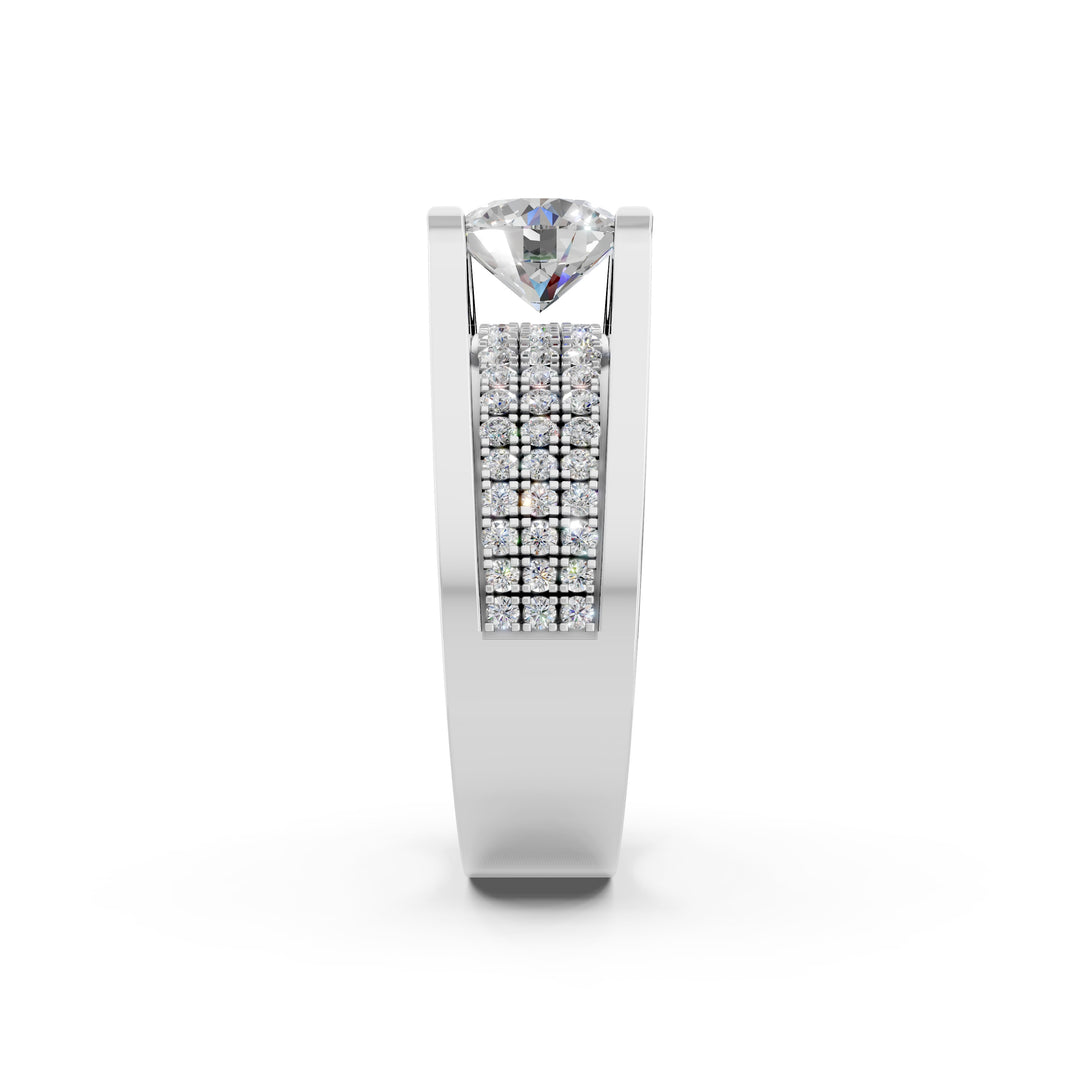 Arika Round Solitaire Diamond Men Ring