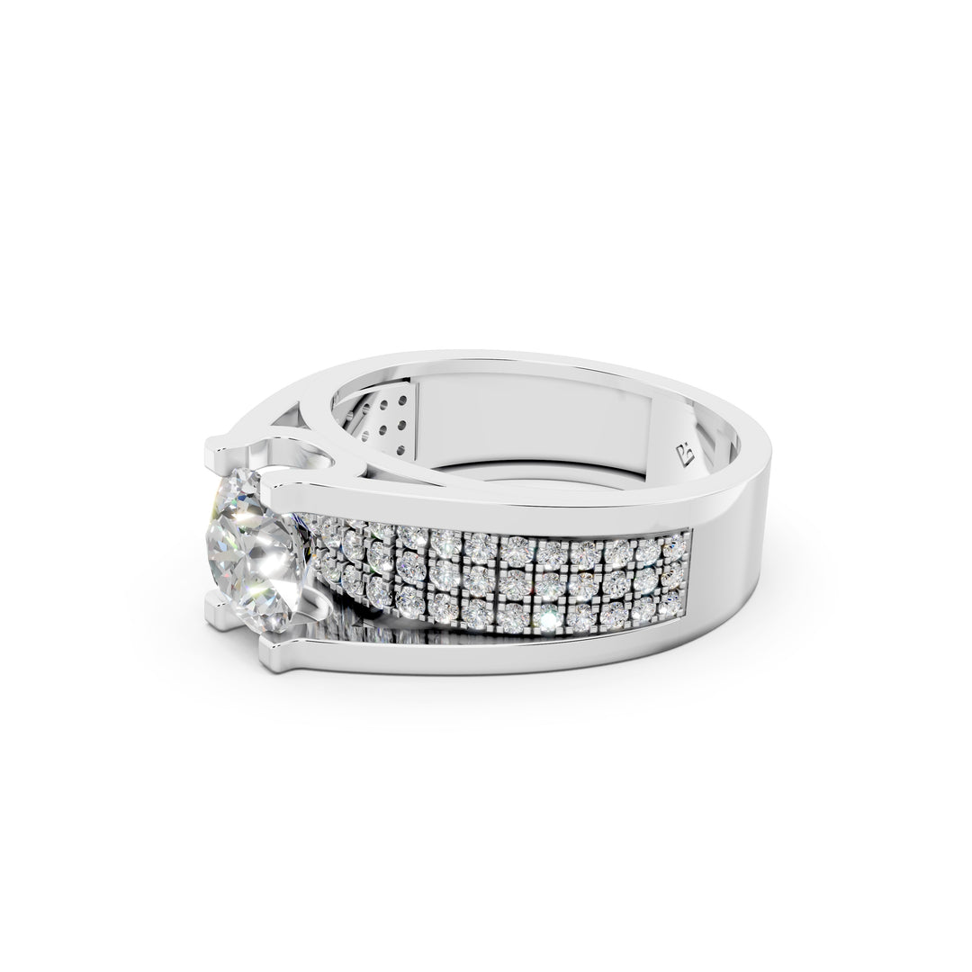 Arika Round Solitaire Diamond Men Ring