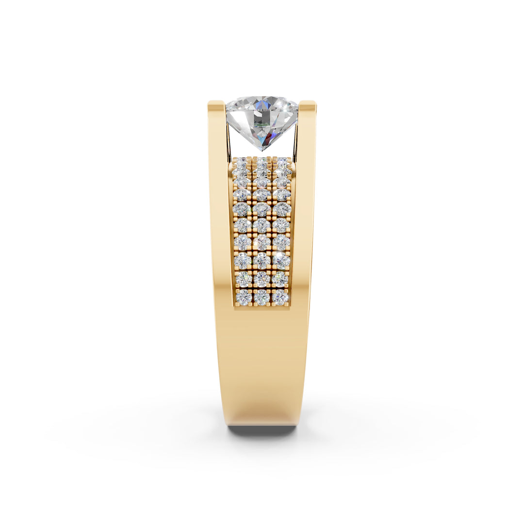 Arika Round Solitaire Diamond Men Ring