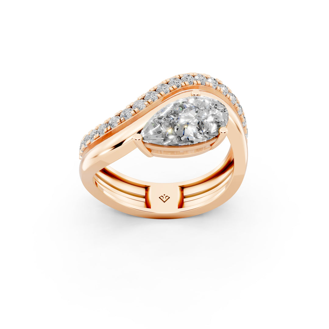 Ayria Pear Solitaire Diamond Womens Ring