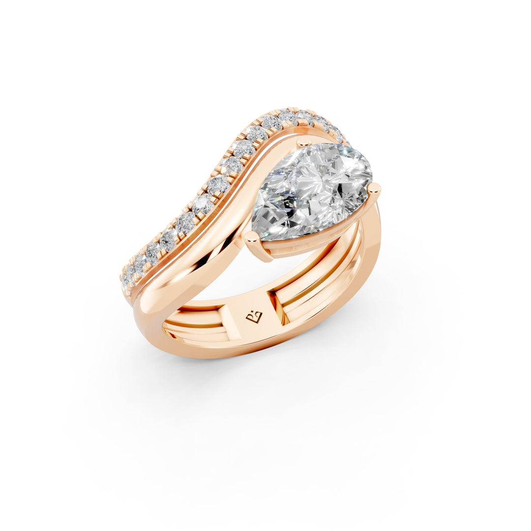 Ayria Pear Solitaire Diamond Womens Ring